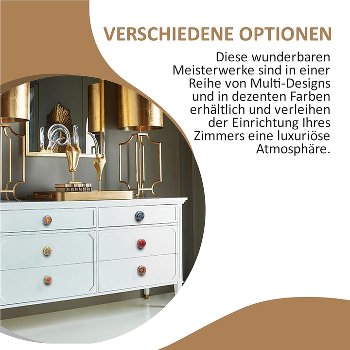 Handgefertigte Keramik-Mehrzweckknöpfe Keramik-Türgriffe im Set-Sortiment (Ceramic Knobs Pack of 12,