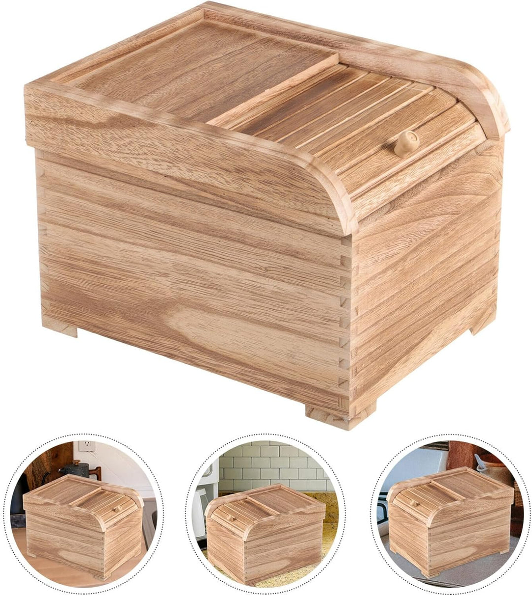 Ciieeo Holz Reisbehälter mit Deckel Reisaufbewahrungsbehälter für Trockenlebensmittel Küchenaufbewah