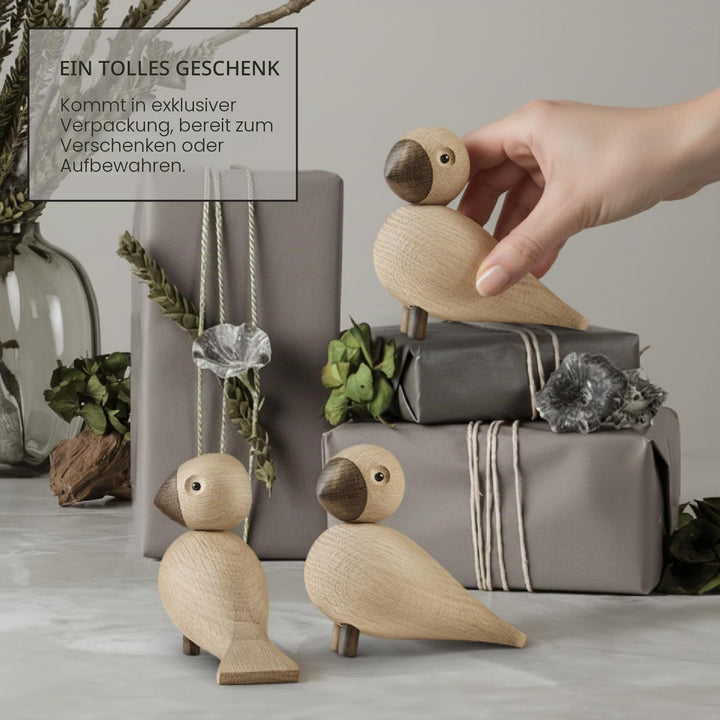 Kay Bojesen Alfred Singvogel Figuren 15.5 cm Weihnachtsdekoration, Holz 15.8 x 7 x cm Eiche/Räuchere