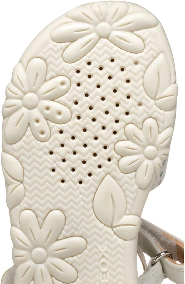 Geox Mädchen J Haiti Girl Sandal, Off White Multicolor