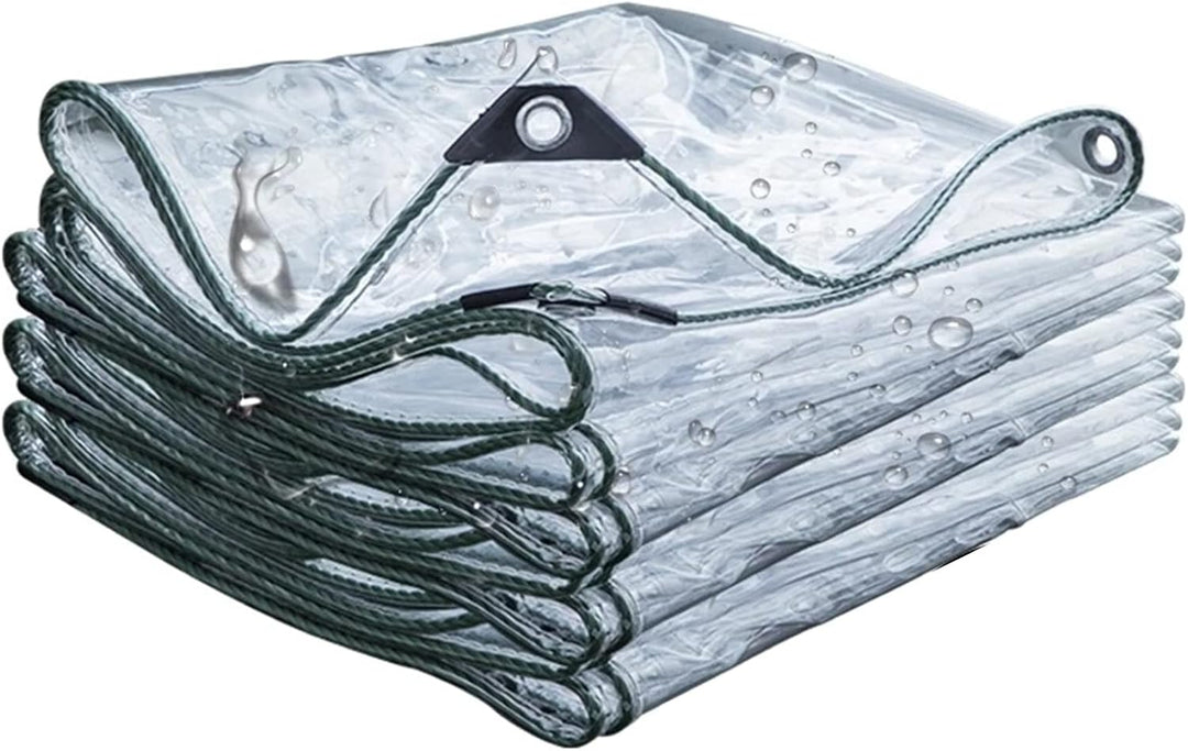 Gewächshaus Gartenmöbel Plane Transparent mit Ösen - PVC Balkon Pavillon wasserdicht Abdeckplane Fal