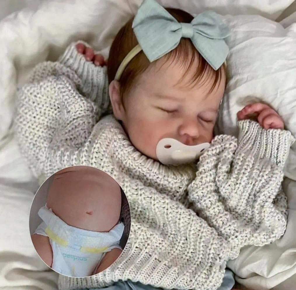 Zero pam Silikon Reborn Baby Mädchen, 50CM Reborn Baby Vollsilikon Lebensecht Mädchen Puppe Mit Haar