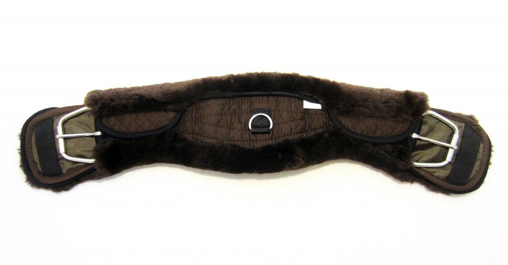 PS Pferdeartikel Weicher Western Mondgurt mit Lammfell - abnehmbar, Sattelgurt, braun Braun 60 cm /
