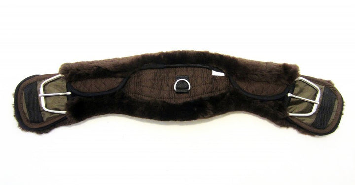 PS Pferdeartikel Weicher Western Mondgurt mit Lammfell - abnehmbar, Sattelgurt, braun Braun 60 cm /
