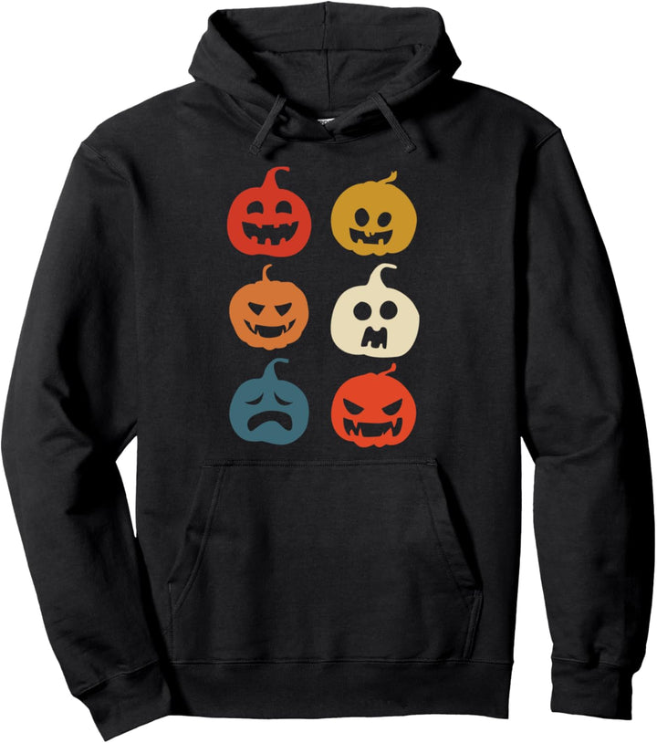 Halloween Party Geschenkidee Geister Kopf Kürbis Gesichter Pullover Hoodie