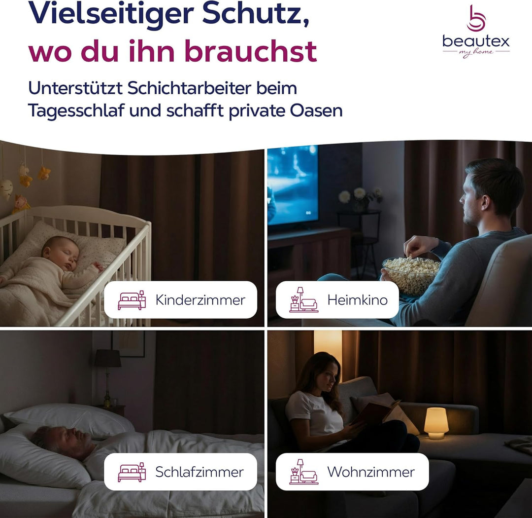 BEAUTEX Verdunkelungsgardine mit Ösen, Blackout Ösenschal Blickdicht abdunkelnd, Grösse und Farbe wä