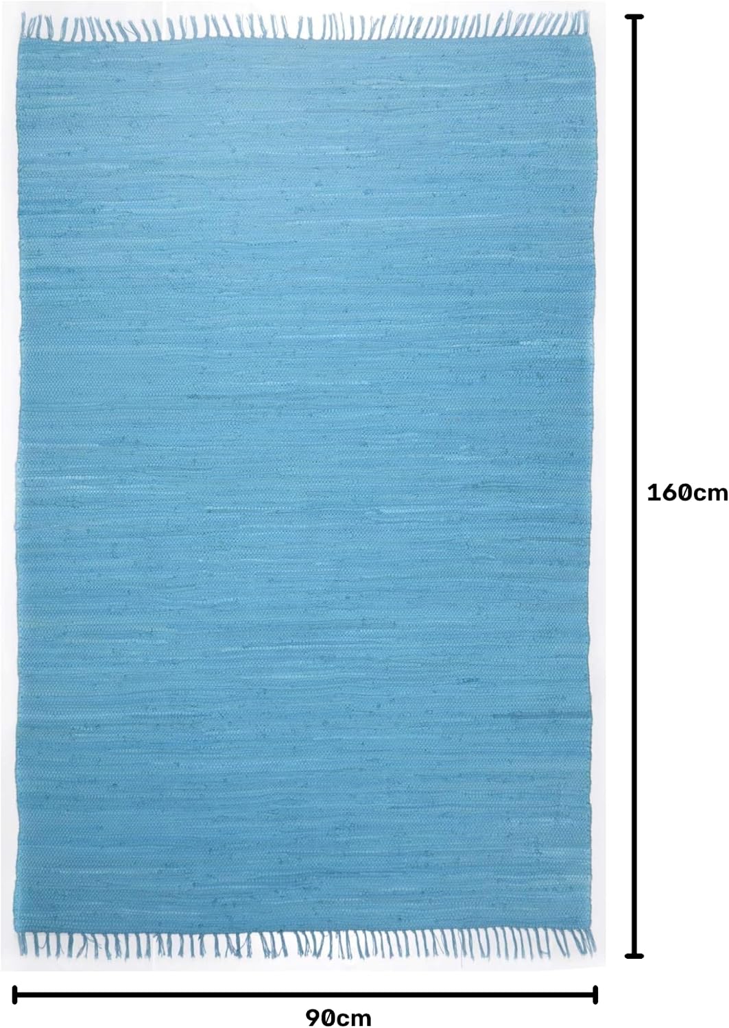 Theko | Dhurry Teppich aus 100% Baumwolle Flachgewebe Teppich Happy Cotton | handgewebt | Farbe: Tür