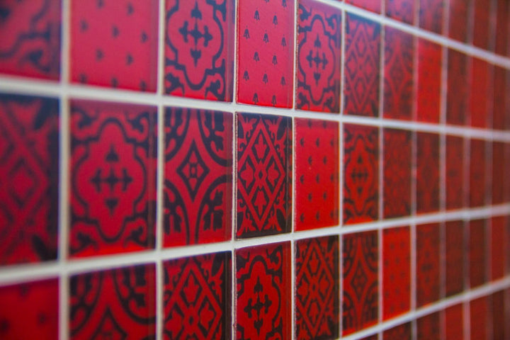 Mosaik Quadrat Crystal Optik rot Glasmosaik Transluzent Transparent 3D, Mosaikstein Format: 48x48x8