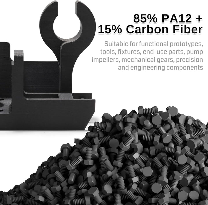 SainSmart ePA12-CF Carbon Faser Nylon Filament 1,75 mm, 0,5 kg, Massgenauigkeit +/- 0,05 mm, Schwarz
