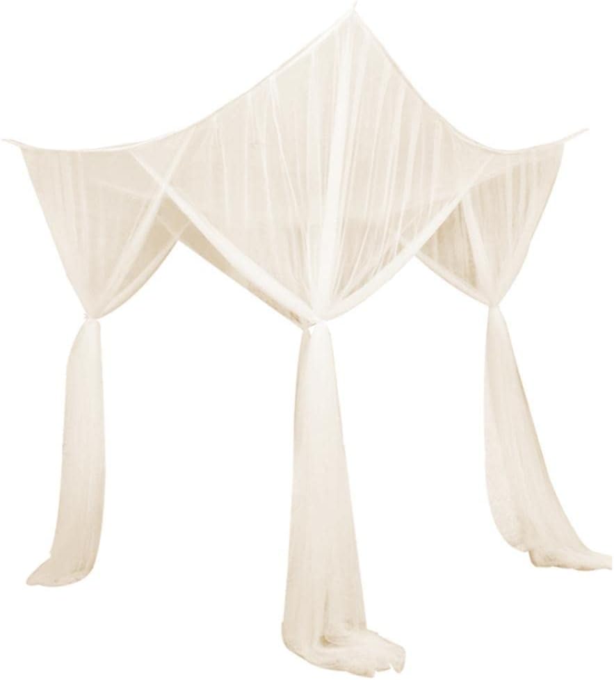 Baoblaze Europäische Art Bettwäsche Baldachin 4 Eckpfosten Moskitonetz Vorhang Indoor e Outdoor, Bei