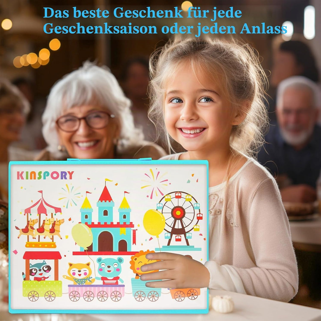 KINSPORY Premium Malkoffer Deluxe 290-teilig Malset für Kinder Anfänger Tolles Buntstifte Set, Wasse