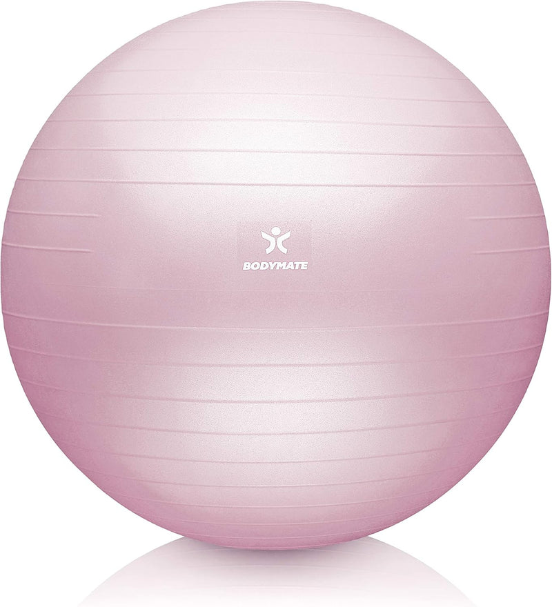 BODYMATE Gymnastikball Sitzball Trainingsball mit GRATIS E-Book inkl. Luft-Pumpe, Ball für Fitness,