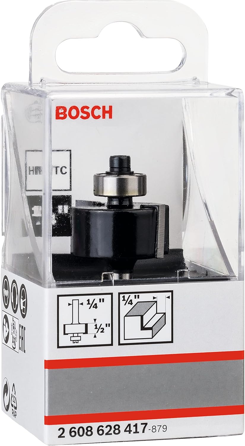 Bosch 1x PRO Falzfräser (für Weichholz, Hartholz, Ø 25,4 mm, Professional Zubehör Handfräse, Kantenf