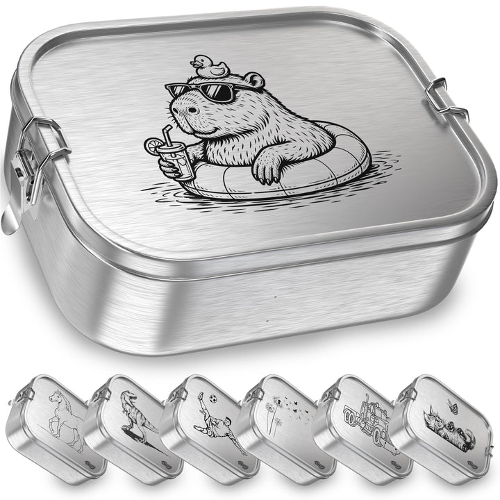 Edelstahl Brotdose mit Fächern 800ml – Auslaufsichere Lunchbox für Kinder & Erwachsene, Bento Box mi