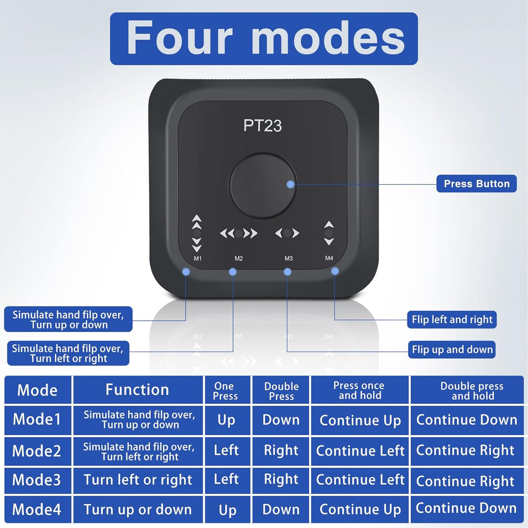 Bluetooth Page Turner Pedal, Kabelloses Noten Page Turner Fusspedal, Wiederaufladbarer USB C Fussped