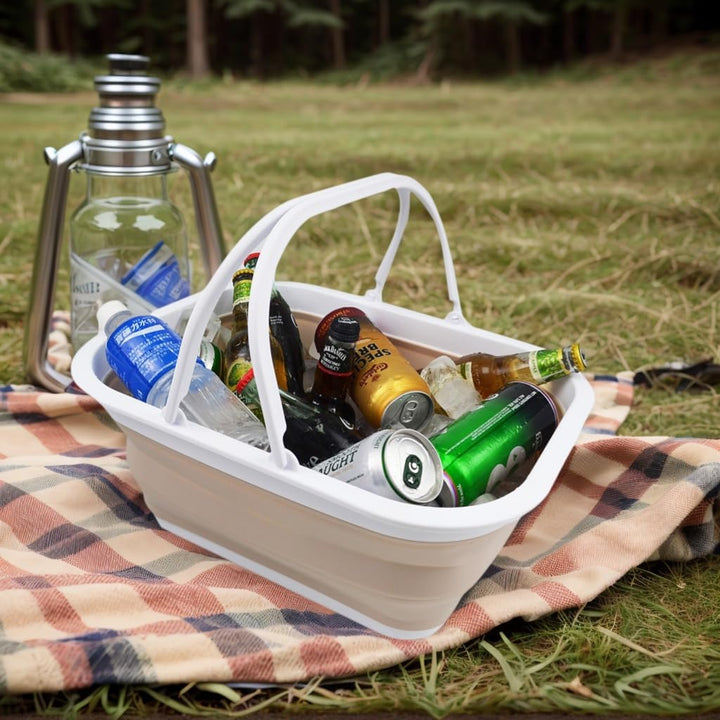SAMMART 15L Zusammenklappbarer Korb mit Griff - Tragbarer Picknickkorb/Krater für den Aussenbereich