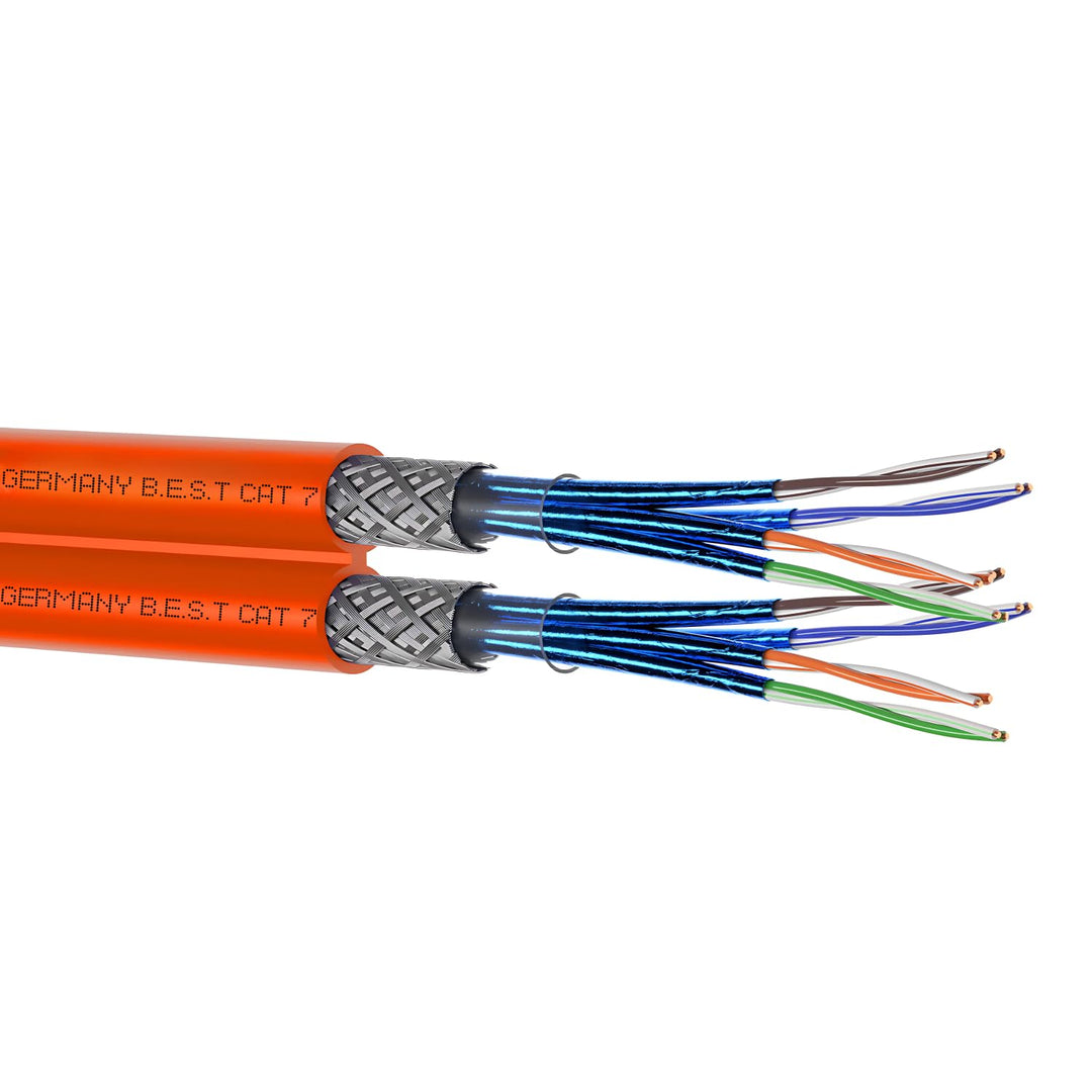 Germany B.e.s.t CAT 7 Verlegekabel 50m Duplex Best Gigabit Netzwerkkabel Kupfer LAN 1000Mhz S/FTP Ka