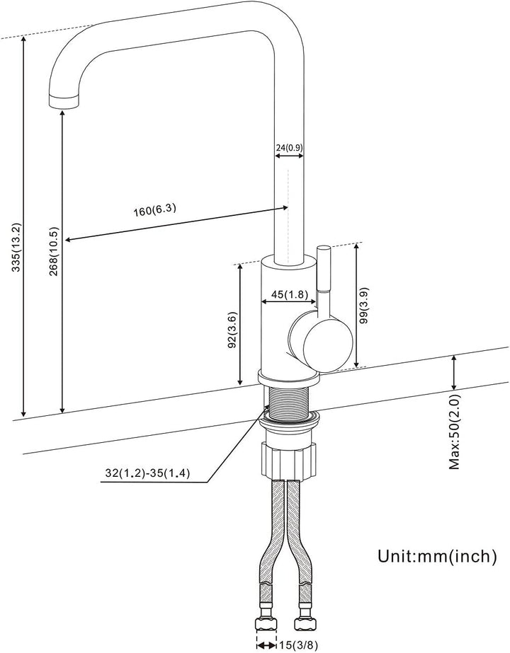 BONADE Armatur 360° Drehbare aus Edelstahl, Einhebel Spültischarmatur Mischbatterie, Hochdruck Wasse