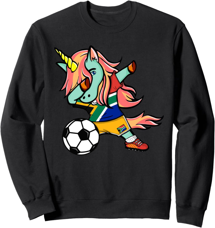 Dabbing Einhorn Südafrika Fussball - Südafrikanische Flagge Sweatshirt
