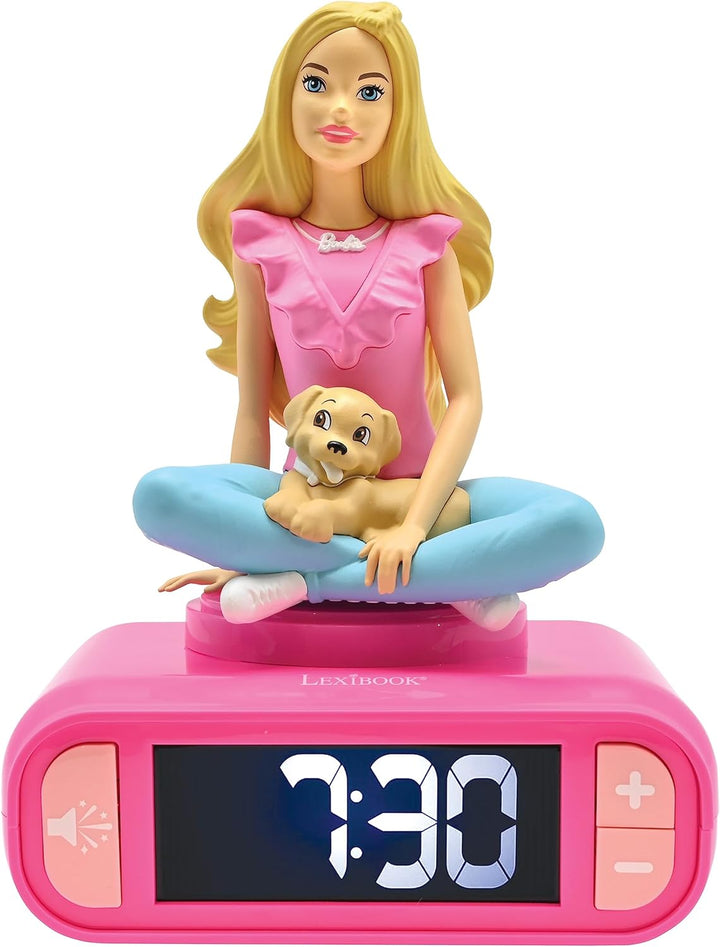 Lexibook RL800BB, Mattel, Barbie Nachtlicht Wecker, Klänge und Melodien, LCD-Bildschirm mit Hintergr
