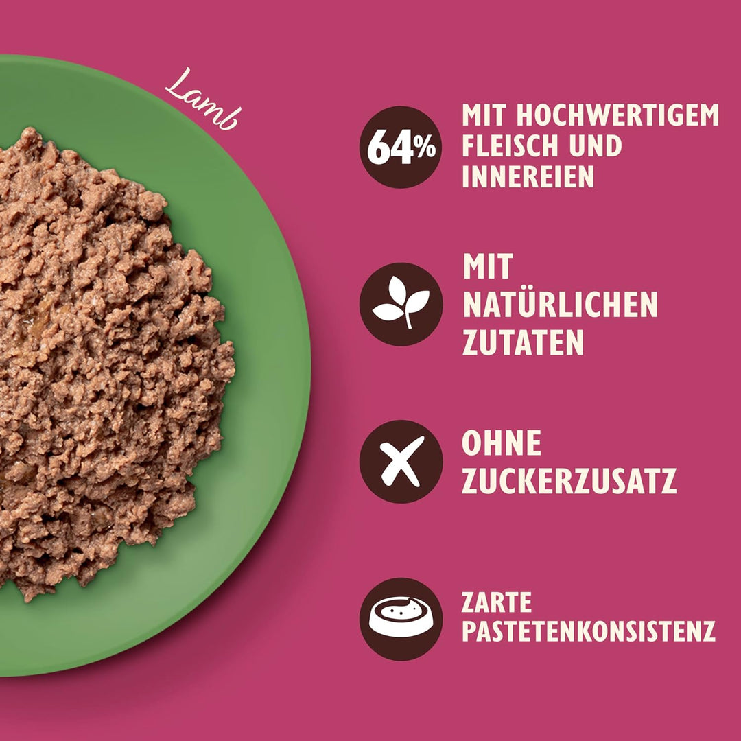 Lily’s Kitchen Premium Nass Katzenfutter für ausgewachsene Katzen 19 Schalen (19 x 85g) Lammfleisch-