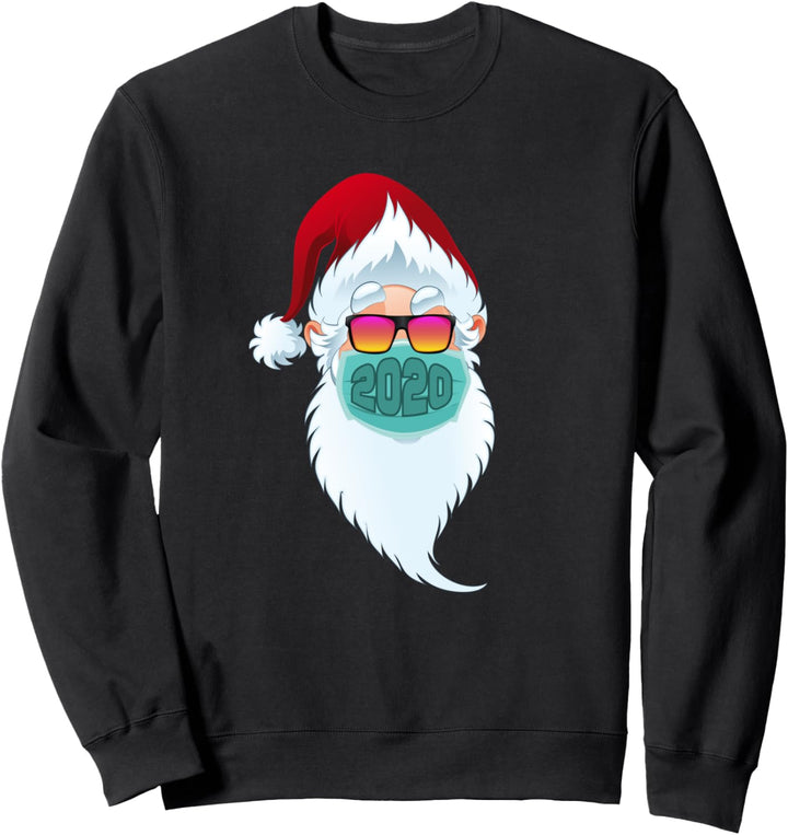 Weihnachtsmann mit Sonnenbrille, die Maske trägt Sweatshirt