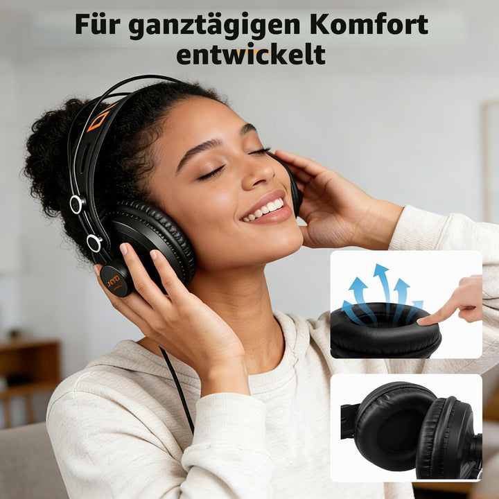 JOYO Studio-Kopfhörer, Monitor-Kopfhörer für Aufnahme, Over-Ear-Geräuschunterdrückung, für Gitarre,