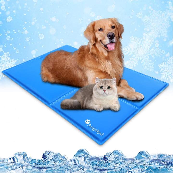 Angelpet Kühlmatte Hund, XL 120x80cm – Ungiftige Selbstkühlende Gelmatte Bett, Langlebige wasserdich
