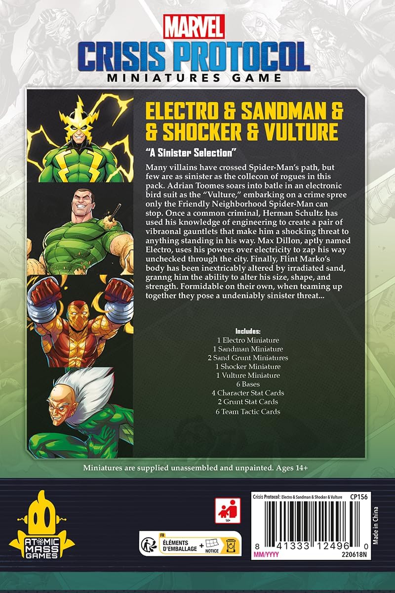 Atomic Mass Games, Marvel: Crisis Protocol – Electro, Sandman, Shocker & Vulture, Charakter-Erweiter