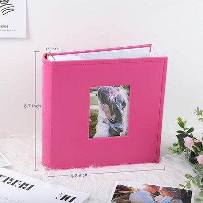 RECUTMS Fotoalbum für 200 Fotos à 15,2 x 10,2 cm, weisse Papierseiten, Leder-Fotoalben mit Platz für