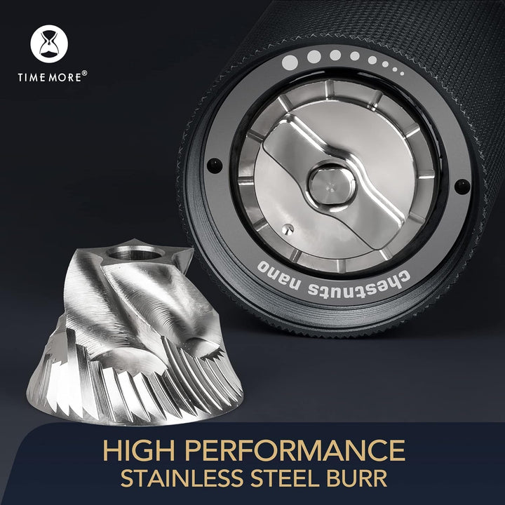 TIMEMORE NANO Manuelle Kaffeemühle, CNC-Schneiden, Edelstahl-Frässte, verstellbare Einstellung, Dual