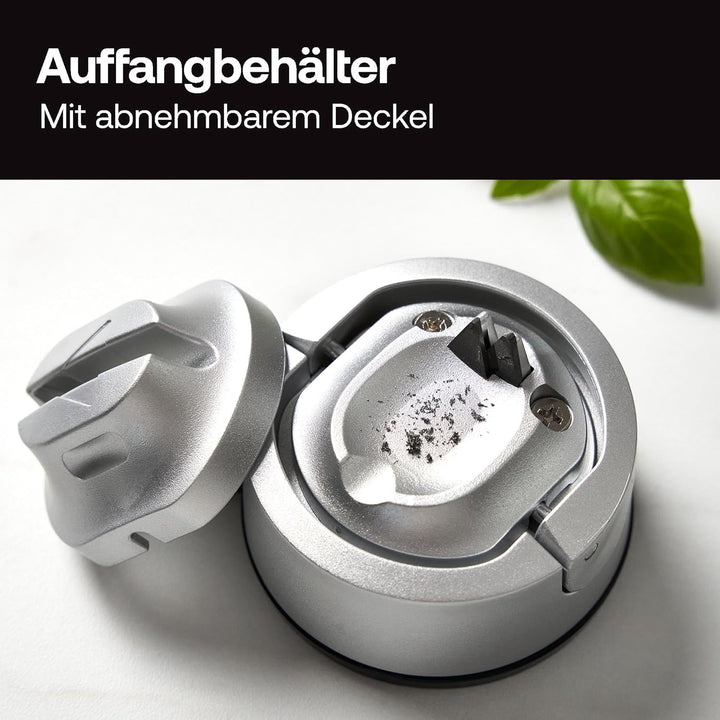 AnySharp Evo Messerschärfer, Freihändige Sicherheit, PowerGrip Saugnapf, Sicheres Schärfen aller Küc