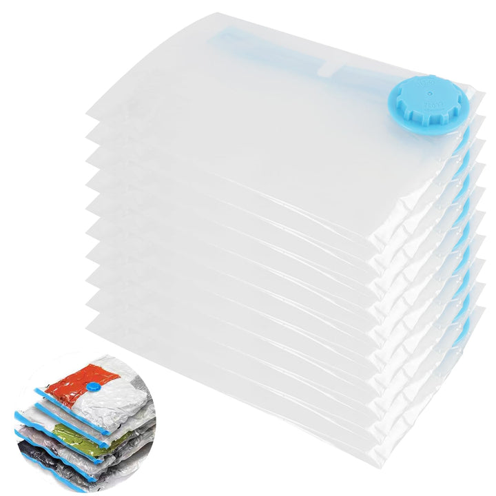 10 Stück Vakuumbeutel für Kleidung und Bettwaren，Wiederverwendbare Aufbewahrungsbeutel in Verschiede