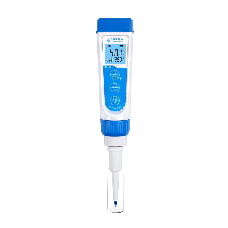 Apera Instruments PH60S Premium pH-Meter mit Einstechelektrode (Genauigkeit pH ±0,01, Messbereich pH