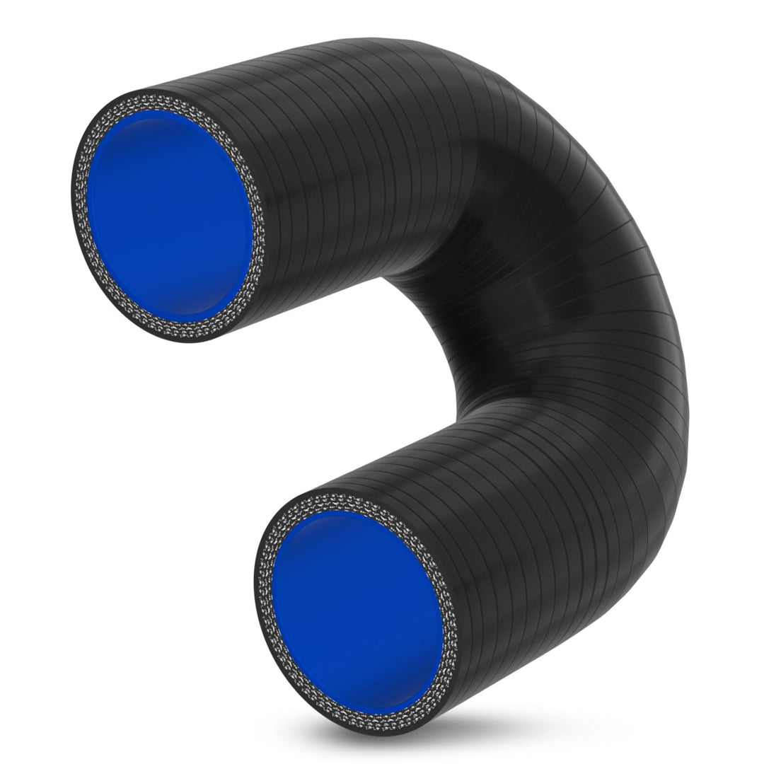 Silikon-Bogen 180° Grad ID-Ø 60mm schwarz 200°C | AUSWAHL | Silikon-Schlauch Hochtemperatur Ladeluft