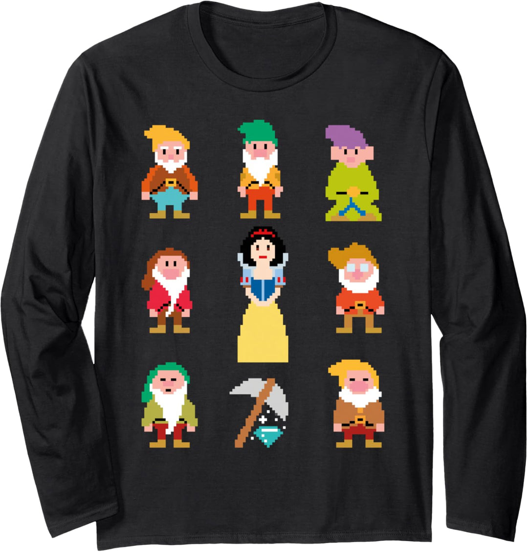Disney Snow White And The Seven Dwarfs Pixel Langarmshirt