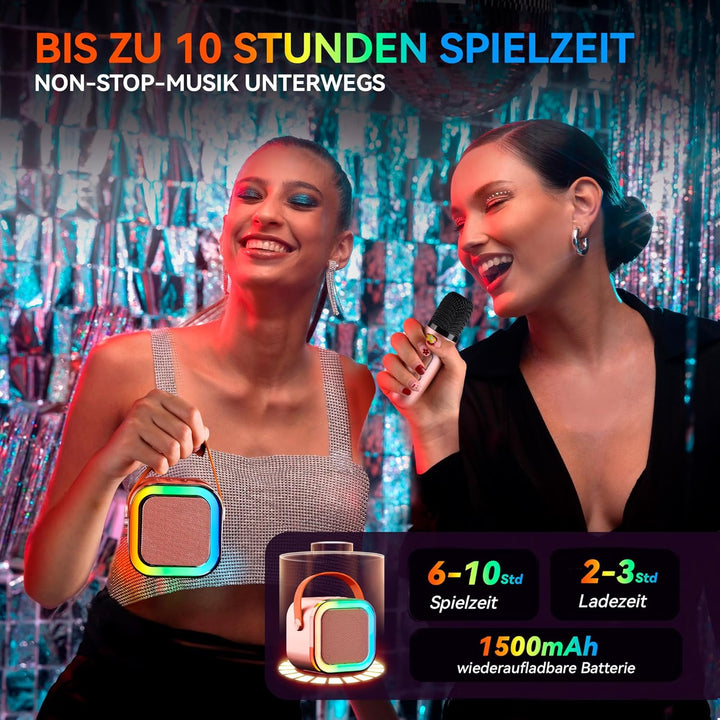 [2025] Karaoke Maschine mit 2 Karaoke Mikrofonen Musikinstrumentzubehör: Wowstar Karaoke Anlage mit