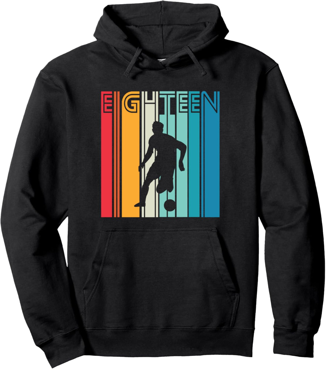 18. Geburtstag Fussball Fan Fussballer 18 Jahre Junge Kinder Pullover Hoodie
