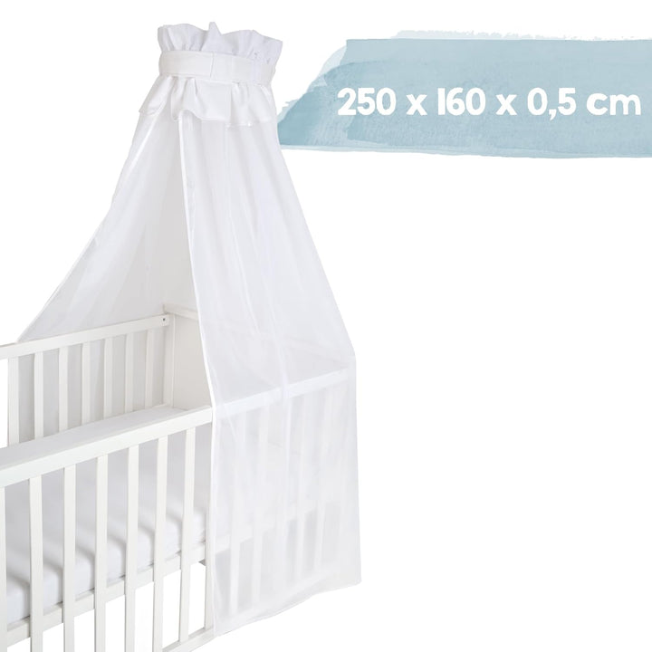 roba Babybett Himmel, weiss, aus 16% Baumwolle, 84% PES, (HxBxT) 160 x 250 x 0,5, Weiß