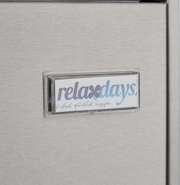Relaxdays Briefkasten Edelstahl mit Zeitungsfach, Namensschild, HxBxT: 42 x 35 x 12,5 cm, Postkasten
