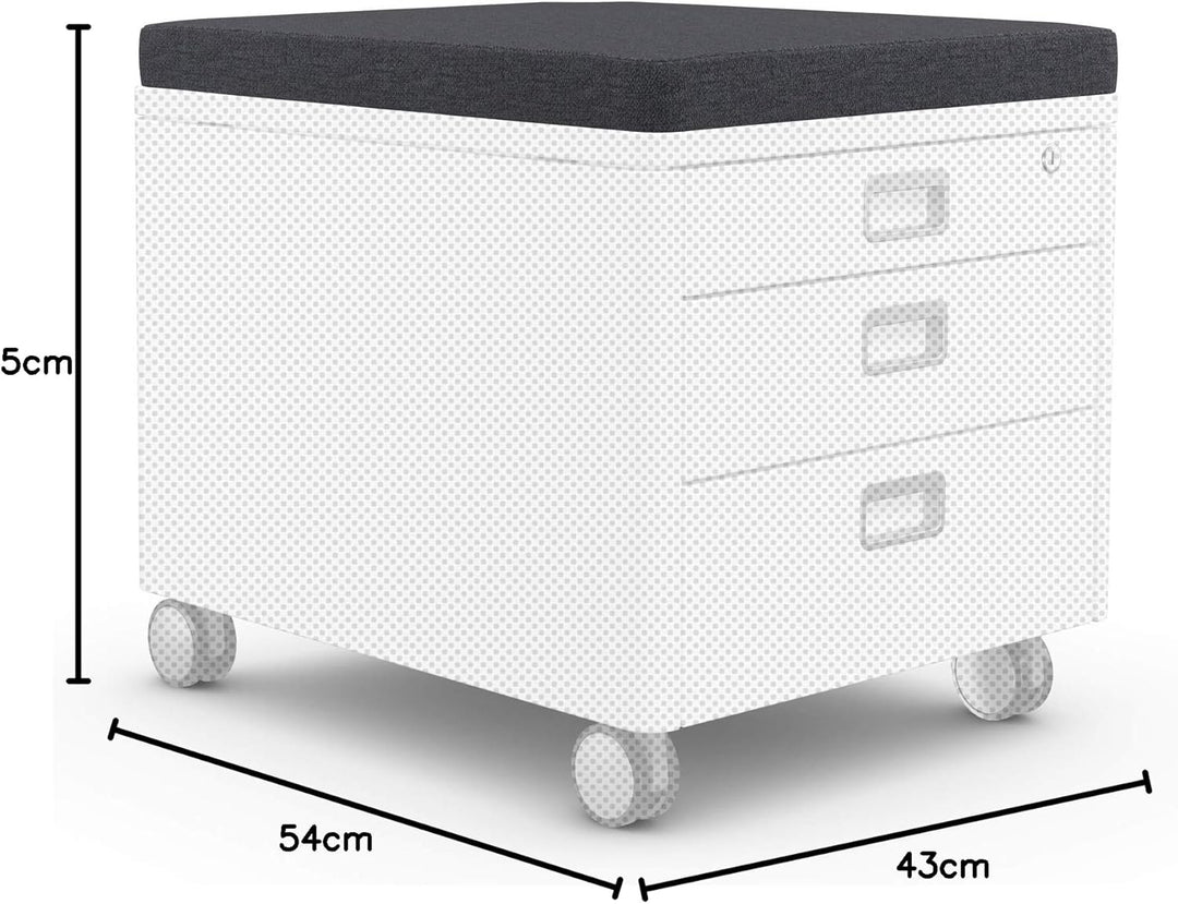moll Pad, Sitzkissen für die Rollcontainer moll Pro und moll Cubic, abnehmbar und leicht zu reinigen