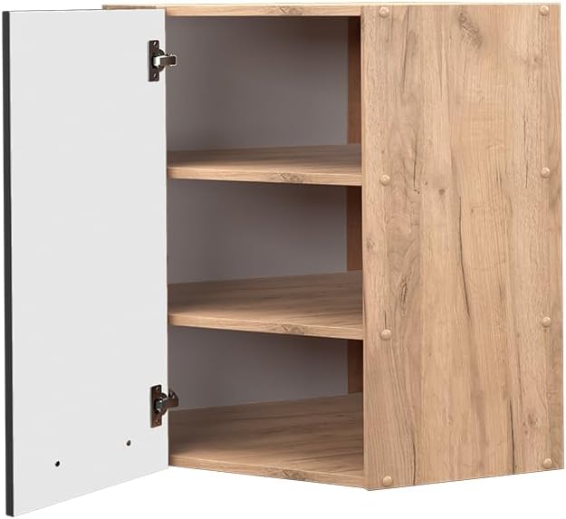 Vicco Eckhängeschrank Fame-Line, Anthrazit Hochglanz/Goldkraft Eiche, 57 cm Anthrazit Hochglanz Eckh