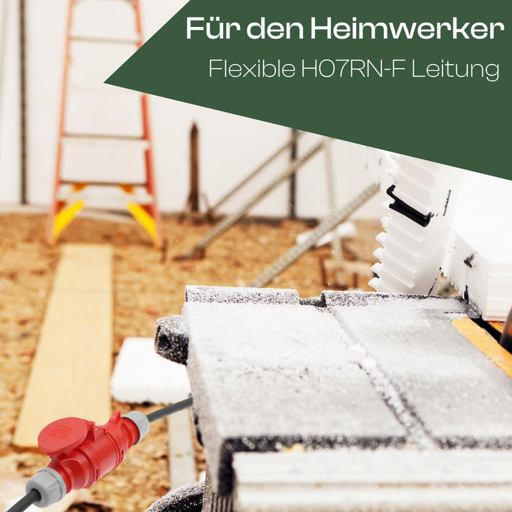 40m CEE Adapterkabel 16A PCE Phasenwender auf 32A Dose 5G2,5 H07RN-F 40m mit Phasenwender, 40m mit P