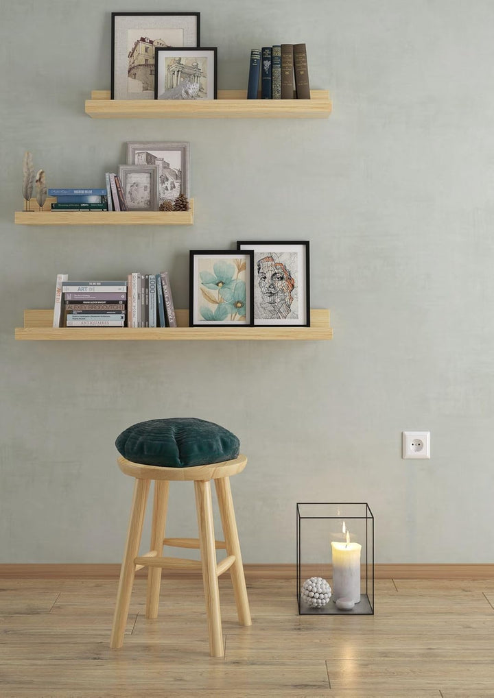 Runder Holz-Hocker als Beistelltisch oder Blumenhocker Schemel aus massiver Kiefer 90.71-42, Holzart
