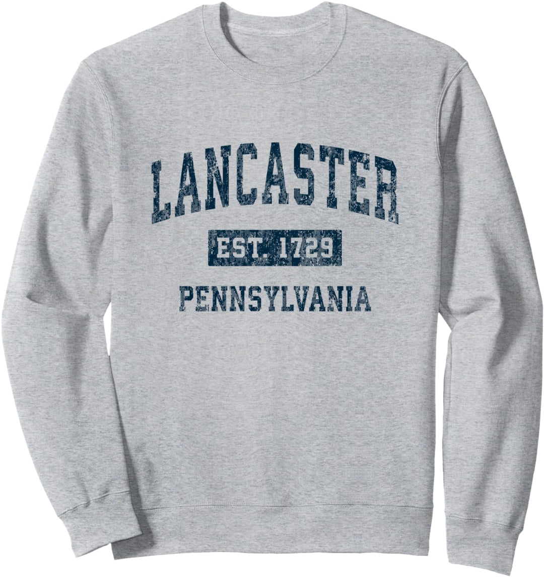 Lancaster Pennsylvania PA Vintage Sportdesign Navy Print Sweatshirt