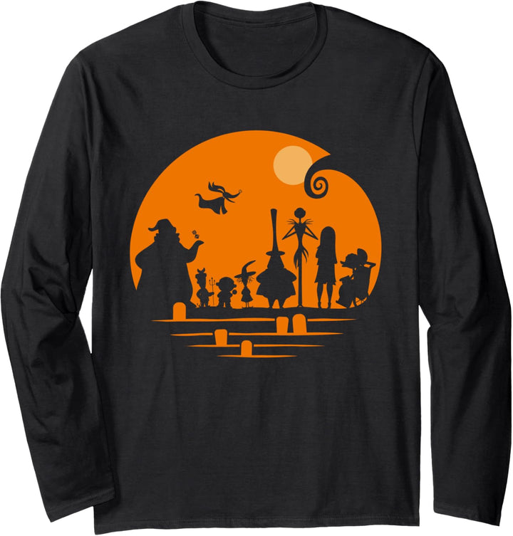 Disney The Nightmare Before Christmas Halloween Silhouette Langarmshirt