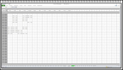 Elektronischer digitaler Dienstplaner Monatsplan Schichtplaner Einsatzplan Excel Software mit persön