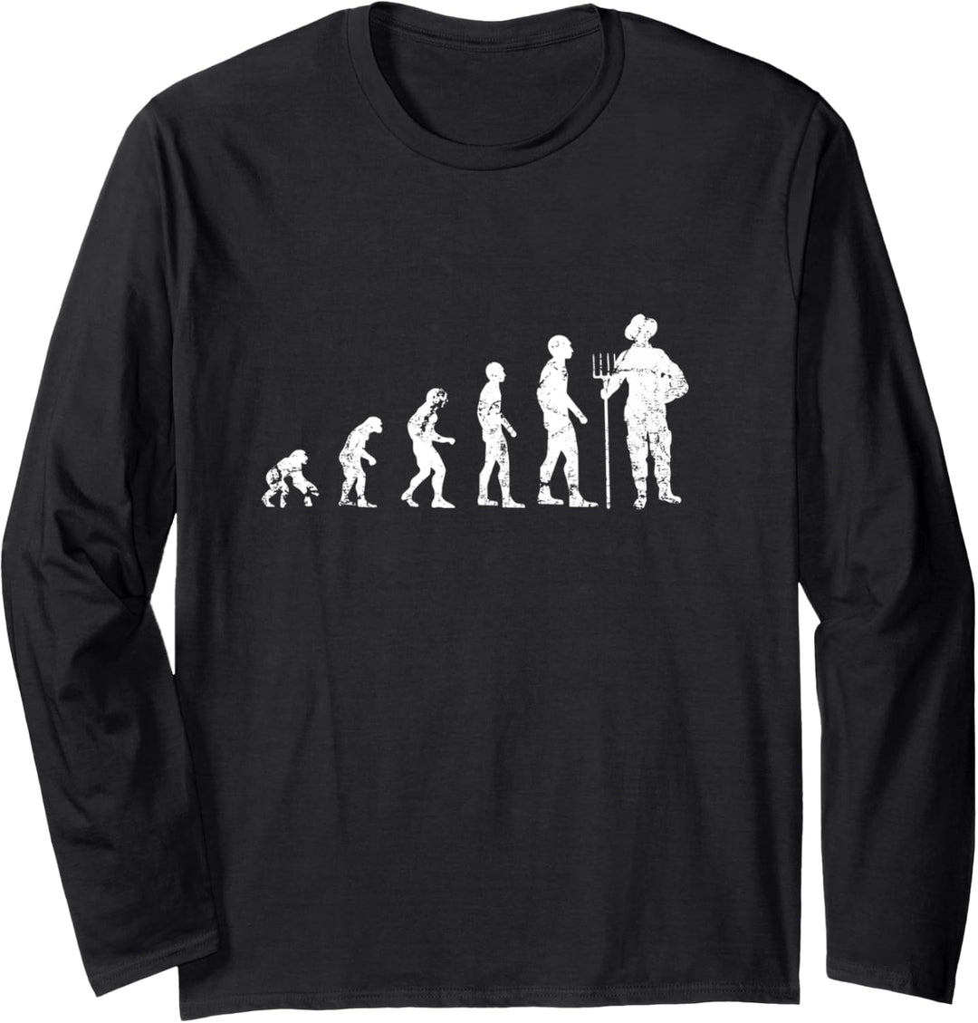 Landwirt Evolution Landwirtschaft Bauer Bauernhof Geschenk Langarmshirt