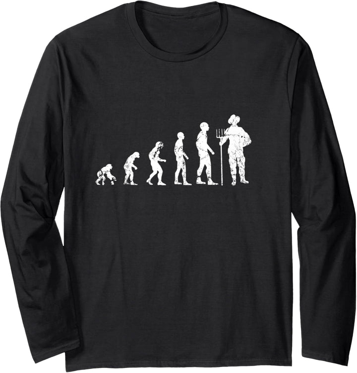 Landwirt Evolution Landwirtschaft Bauer Bauernhof Geschenk Langarmshirt
