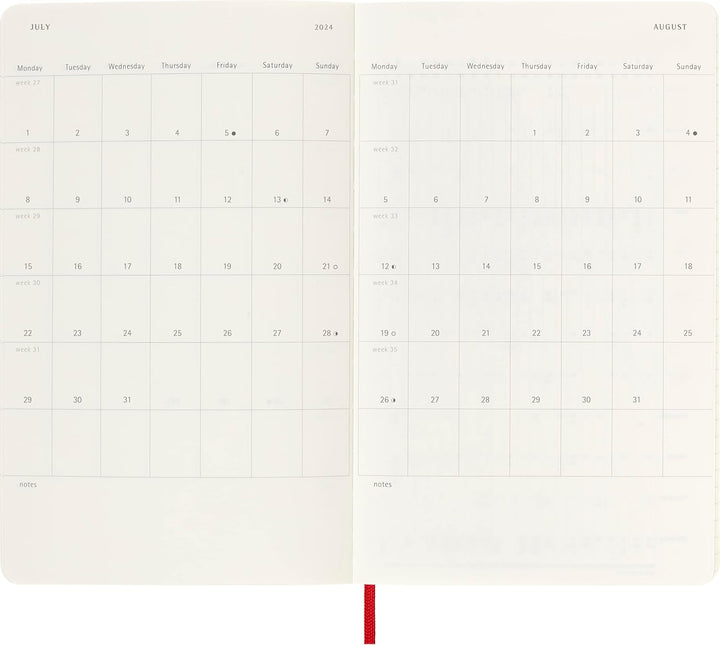 Moleskine Wochenplaner 2023-2024, 18-Monats-Agenda, Akademisches Tagebuch, Wochenagenda mit weichem